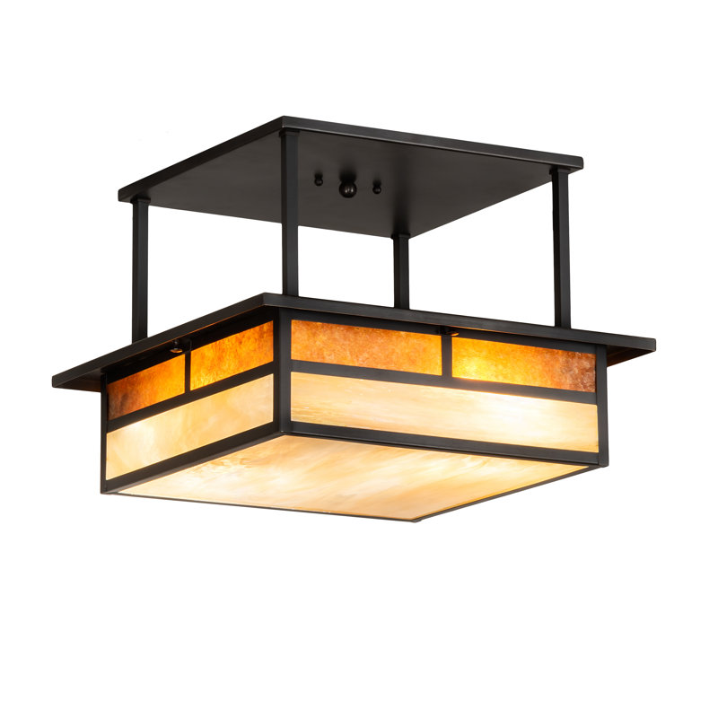 Plafonnier semi-encastré carré 25,5" à 2 lumières unique Youngblood
