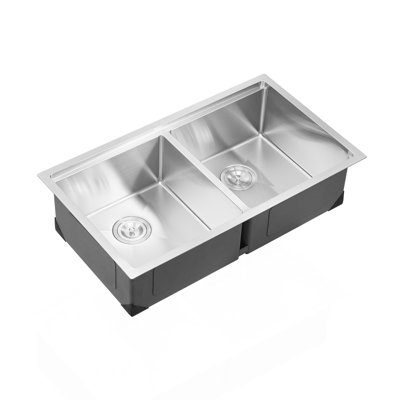 33" Kitchen Sink Undermount Double Bowl Drop-In Basin Stainless Steel Bar