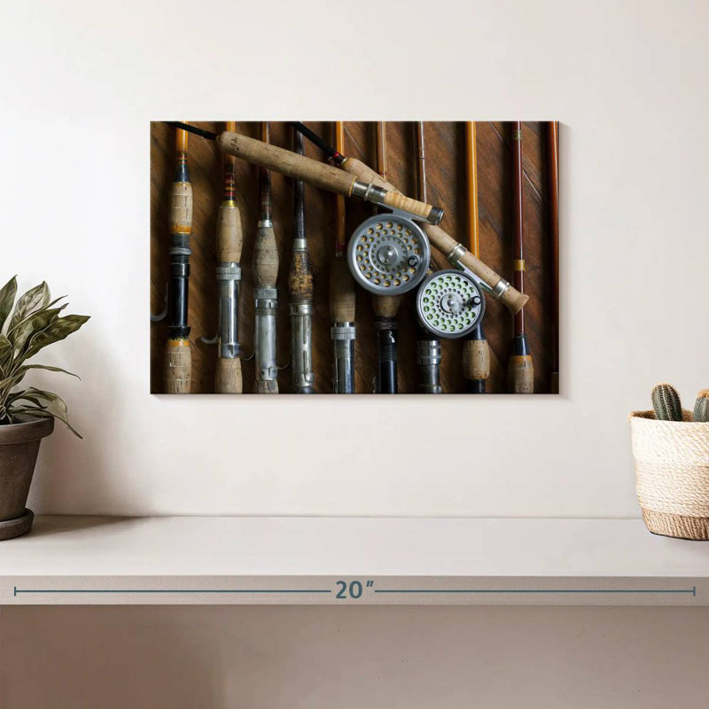 Senne Old Fly Fishing Rods, 8" H x 12" W