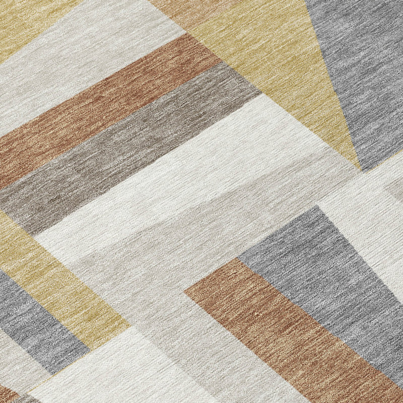 Machine Washable Indoor/Outdoor Chantille ACN2327 Geometric Rug, Rectangle 1'8" x 2'6"