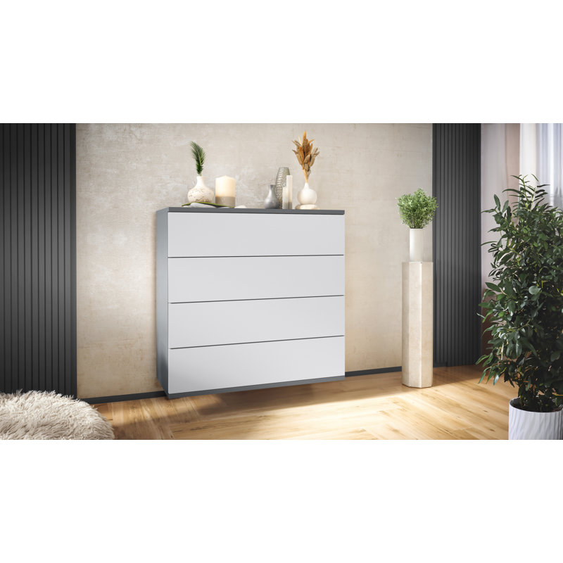 Ayomi Storage Unit Accent Chest, Hanging anthracite/white matt