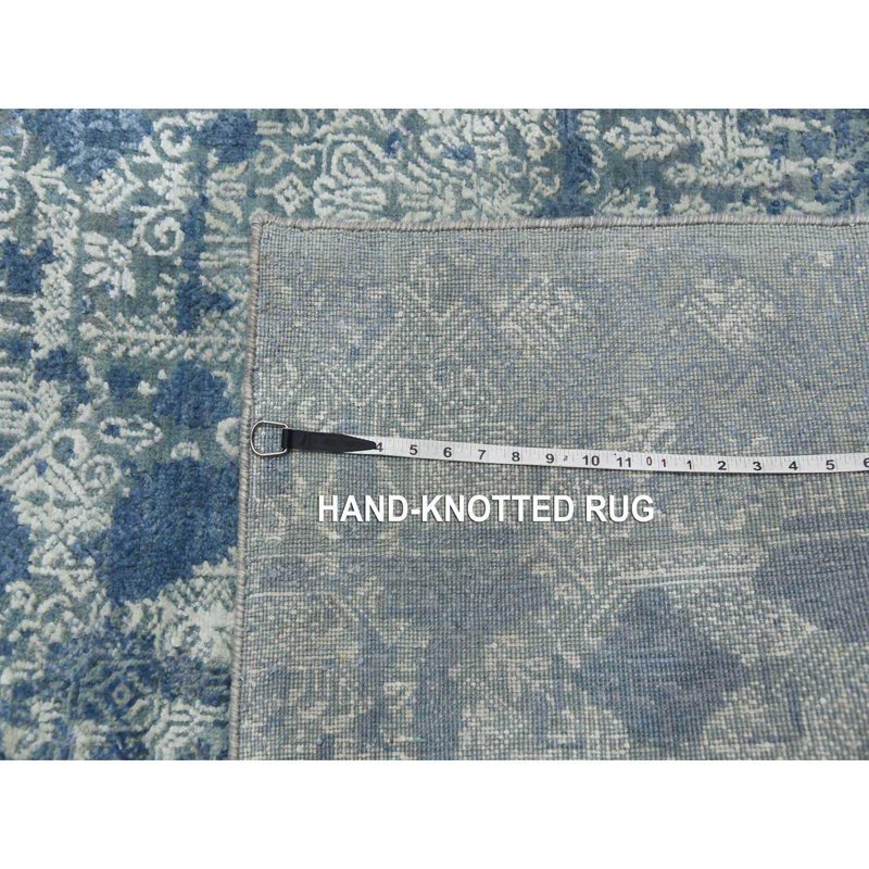 Seeya One-of-a-Kind Rectangle 7'10" X 10'0" New Age Area Rug in Blue