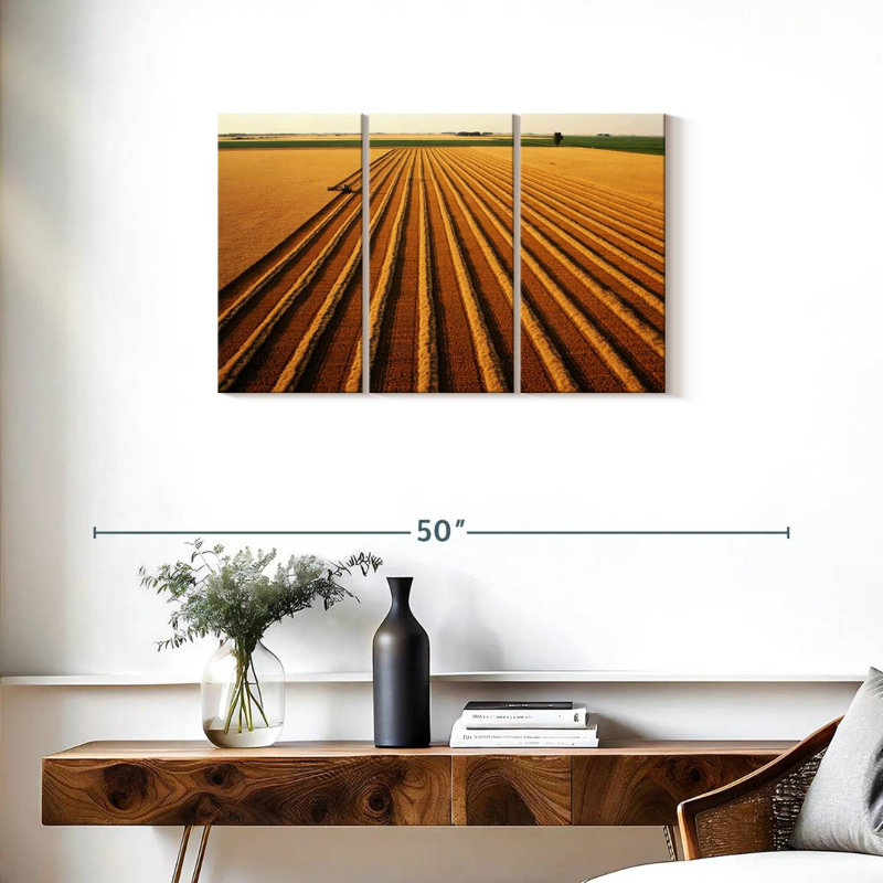 Wheat Field Lines, 20" H x 33" W