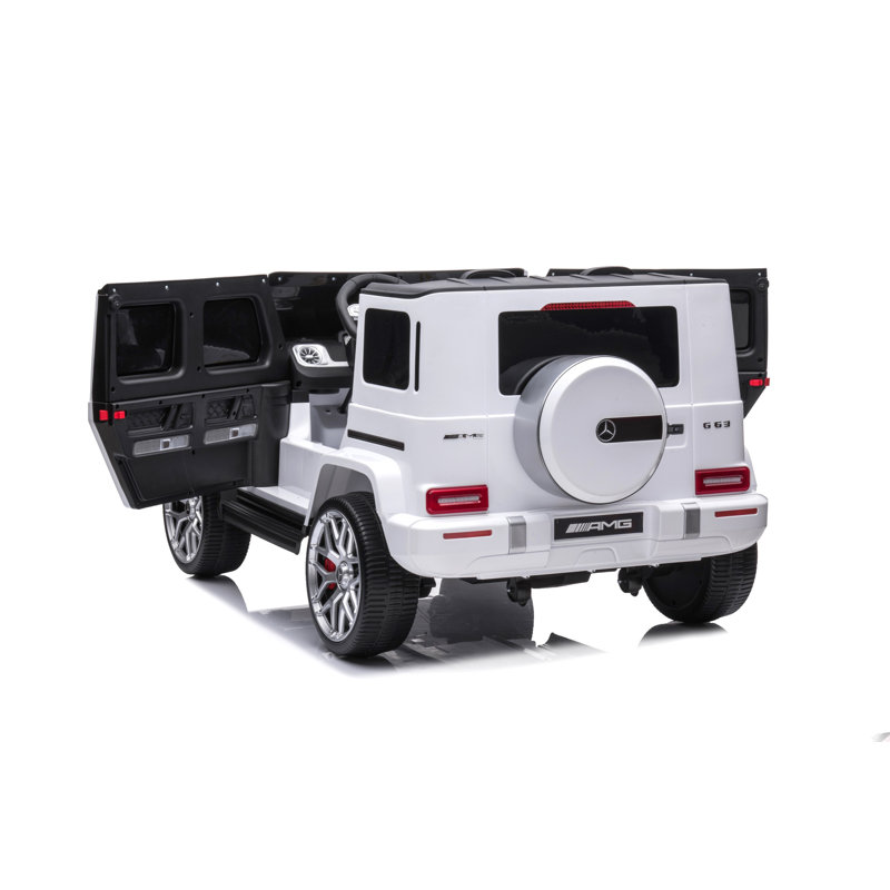 White 24V Mercedes G63 Ride-On Car with Remote Control