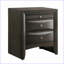 Table de chevet 2 tiroirs en chêne avec plateau supérieur pour le rangement dans la chambre à coucher-309771643