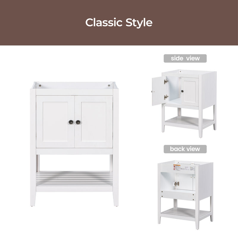 23.7'' Single Bathroom Vanity Base Only, White