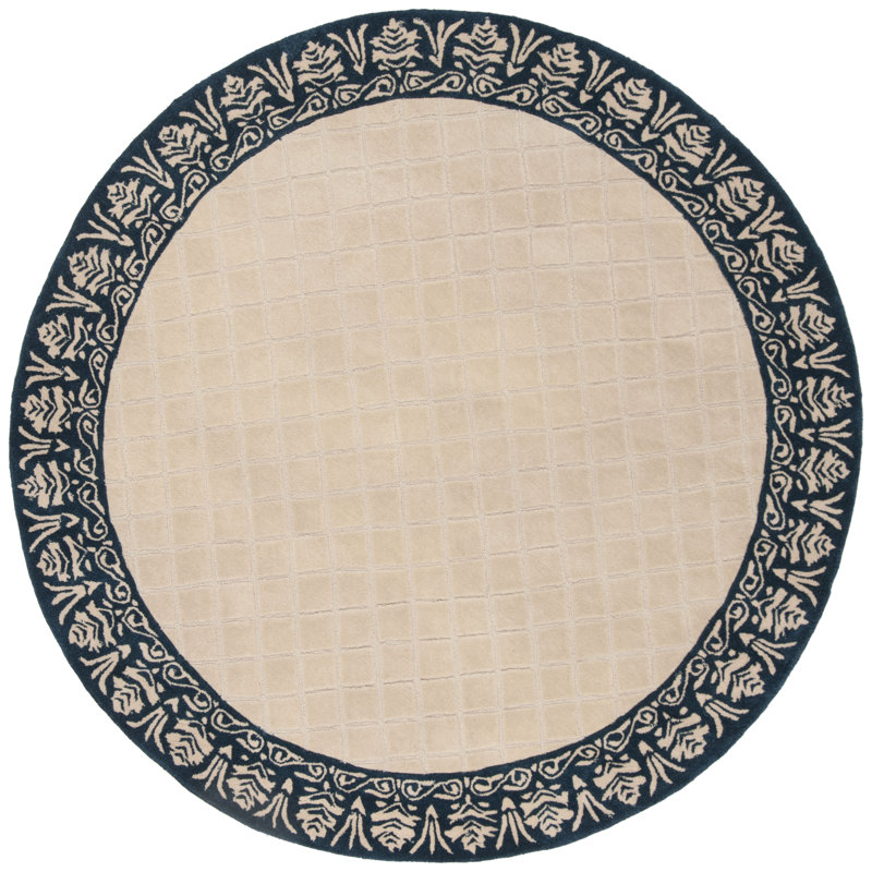Harrison Total Performance Hand Hooked Performance Bordered Rug, Round 8' 