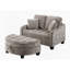Canapé à deux places avec méridienne, accoudoirs irréguliers, repose-pieds de rangement et coussins décoratifs - brun-1846087637