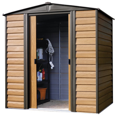 Woodridge Steel Storage Shed 6 x 5 ft. Woodgrain