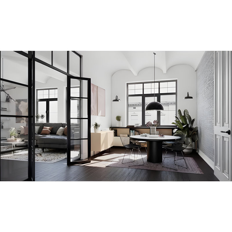 Ragheb 1 - Matte Black Dome Pendant Light – Black Metal with White Lining, Modern Ceiling Fixture for Kitchen, Dining & Living Room