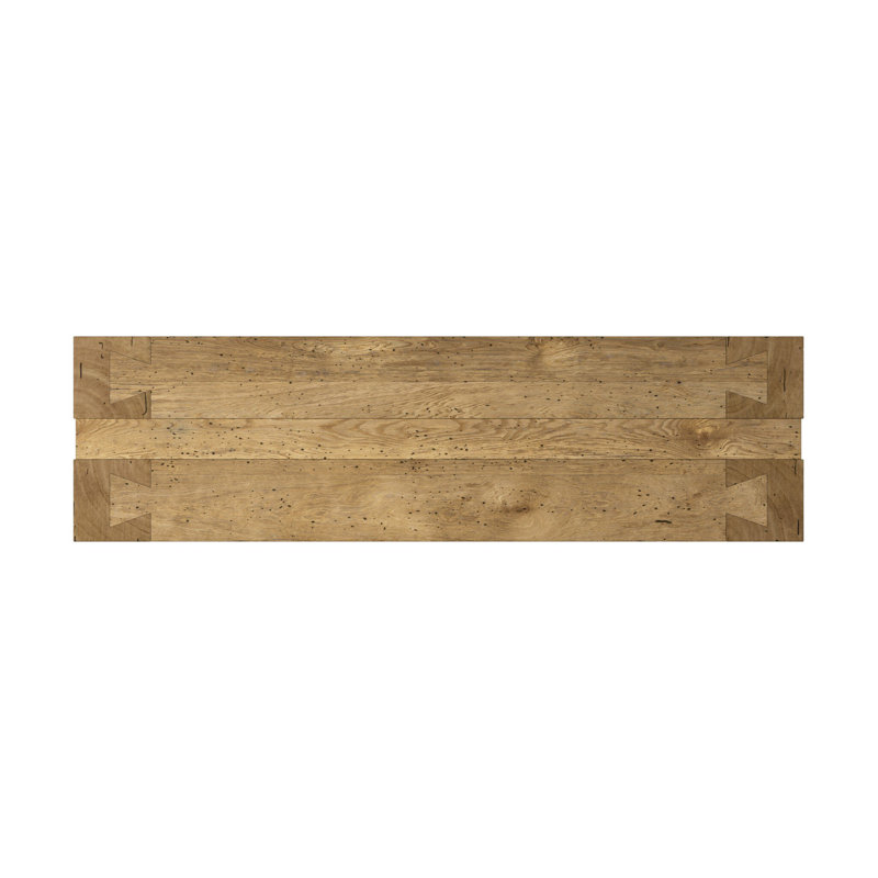 Abaso Console Table, 33" H x 72" W x 20.25" D, Rustic Wormwood Oak