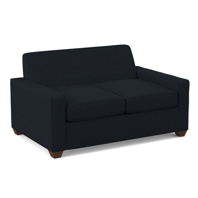 Avery 72" Square Arm Sofa, Montana Walnut, Antic Navy