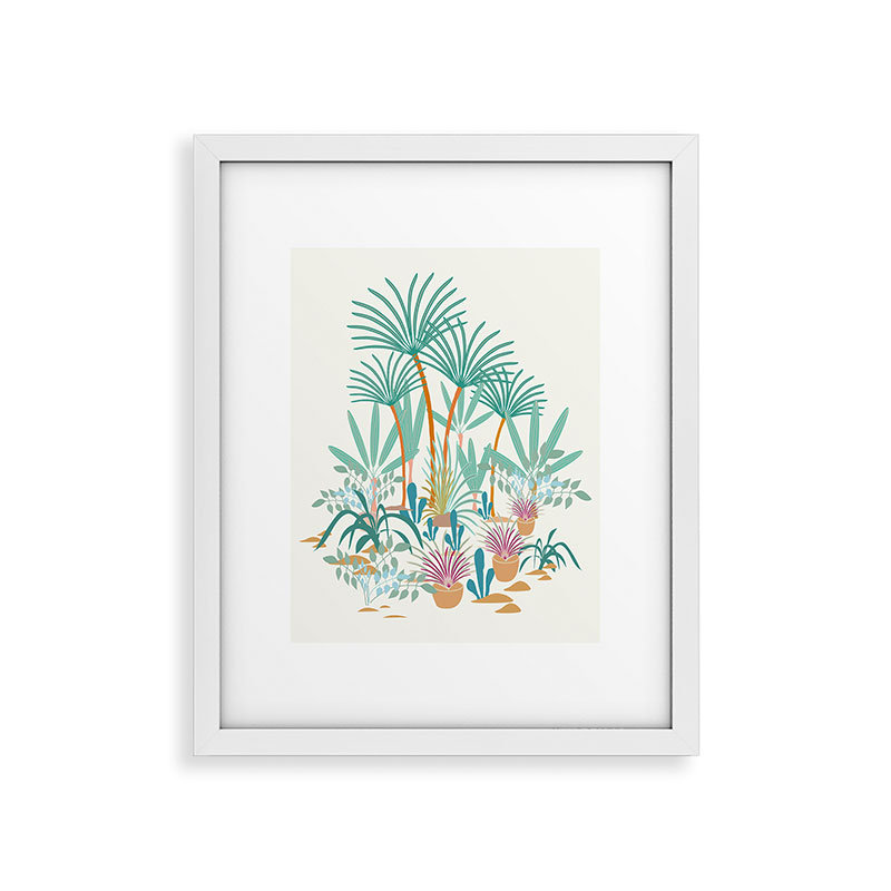 Exotic Greenhouse, reproduction d'art encadrée, Cadre blanc, H 20 po x l 16 po