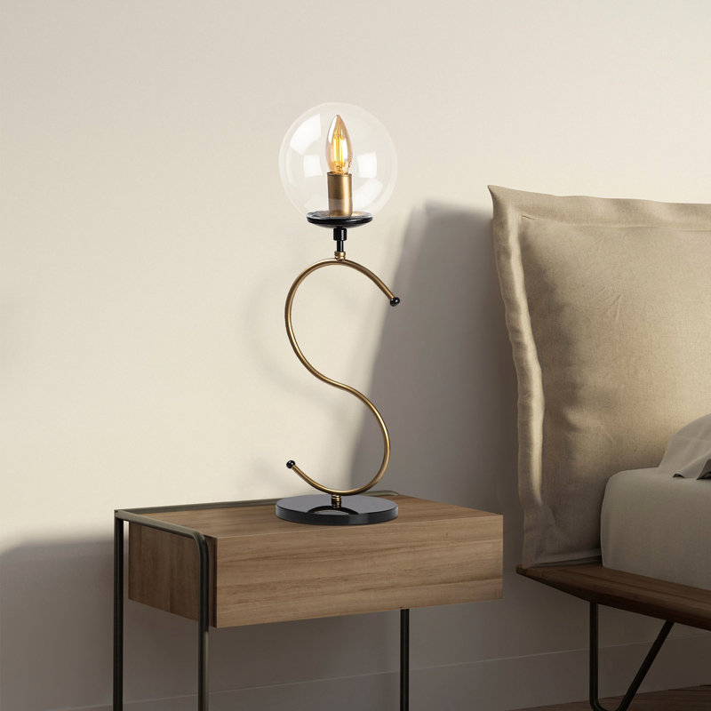 METAL BODY Novelty Lamp, Black/Antique