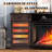  Armoney 70" Farmhouse Curved Fireplace TV Stand With 36'' Electric Fireplace/Led Light/Glass Door & Adjustable Shelves, Brown-103562932