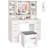 39.4" Makeup Vanity With Led Lighted Mirror, 7 Drawers, Power Outletand And Stool