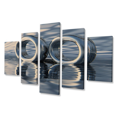 Quantum Entanglement Futuristic Bliss II - Abstract Landscape Wall Decor - 5 Panels