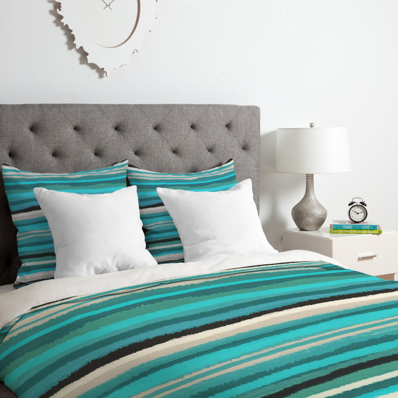 Viviana Gonzalez Polyester Striped Duvet Cover, Queen Duvet Cover + 2 Standard Shams