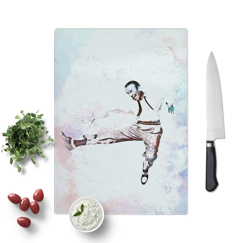 Glass Fred Astaire Dancing in Abstract Chopping Board, 28.5 cm W x 20 cm L