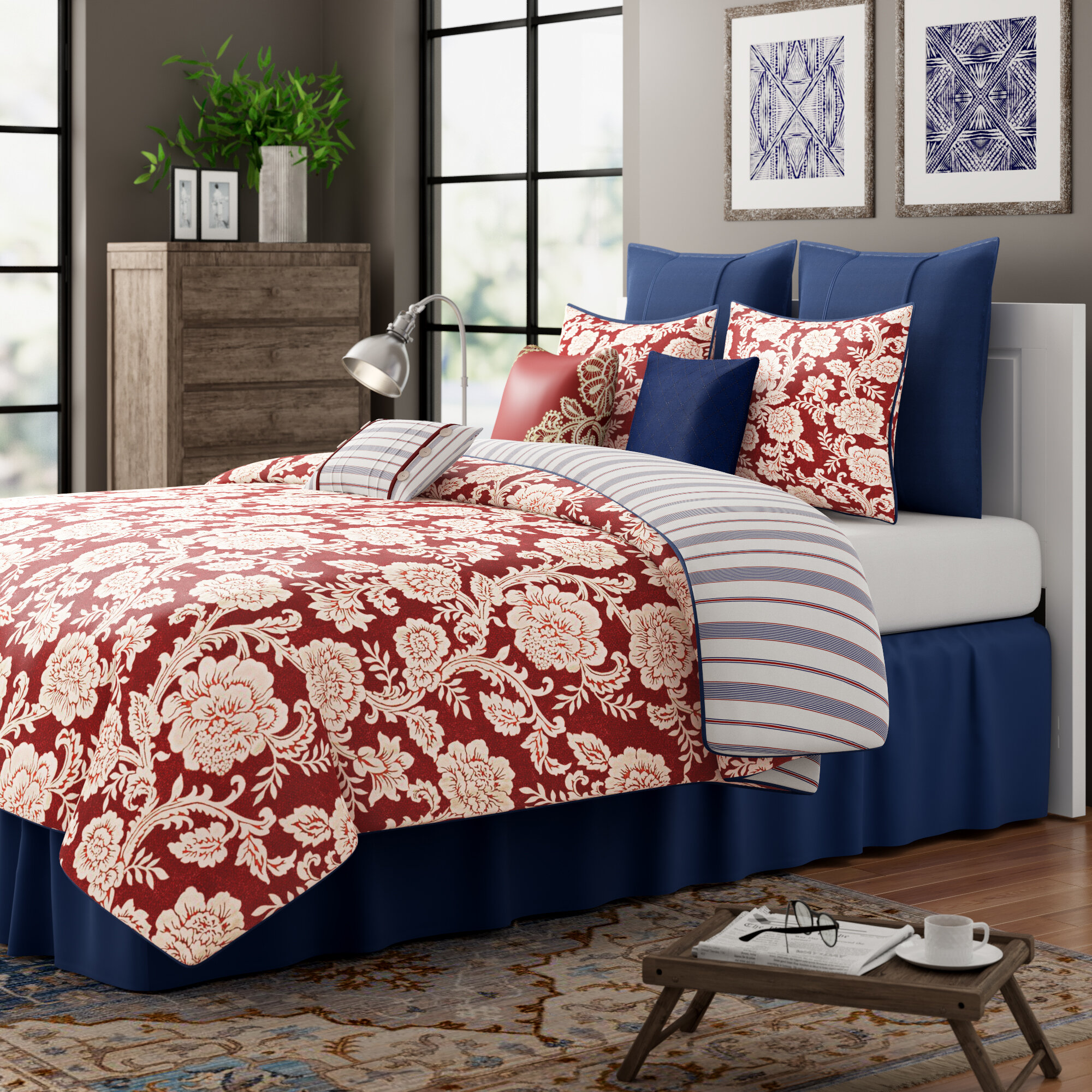 Charlton Home® Sbordone Cotton Floral Duvet Cover Set & Reviews