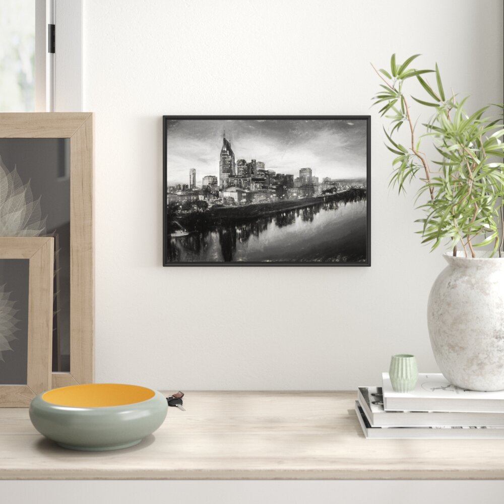 Gerahmtes Wandbild Nashville Skyline Panorama Kunst