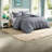 Durable Polyester Bedding Sets, Woven Stripes, Modern Style, For Home