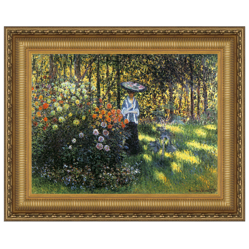 Gold Framed Abstract Impressionist Canvas Painting, 29.25" x 23.75"