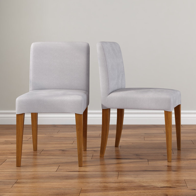 Chaise de salle à manger Chesnee avec housse courte, béton (paquet de 2), 2, Béton