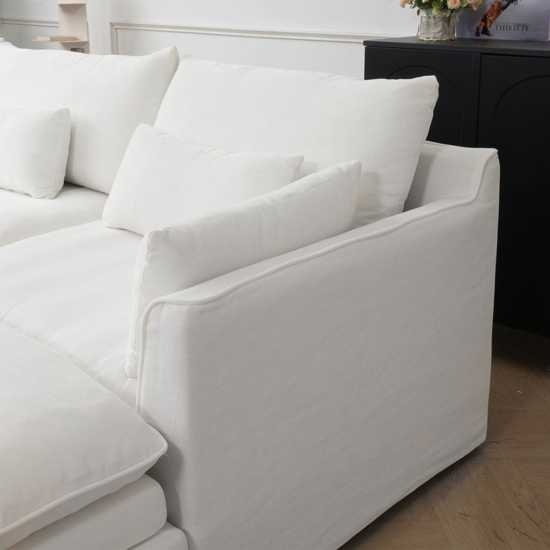 Fauteuil d'appoint d'angle rembourré et modulaire, White