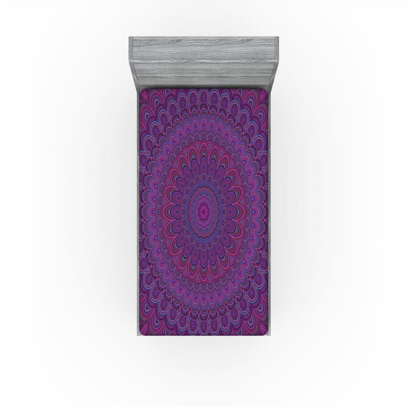 Drap-housse orange Ambesonne, Drap-housse de taille simple, Mauve oriental