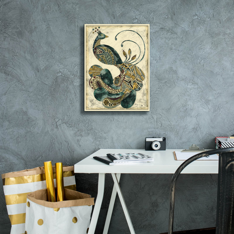  «Royal Peacock 1» par Chariklia Zarris, art mural sur toile, 12 po x 16 po