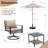4 Piece Outdoor 360 Swivel Chair Set With Umbrella-845610630-845610625