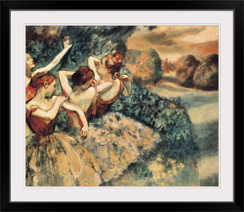 «Four Dancers» par Edgar Degas - reproduction, H 24 po x l 30 po x P 1,25 po, Toile