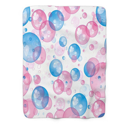 Pink Cloud Bubble - 1 Piece Premium Sherpa Blanket Throw Blanket