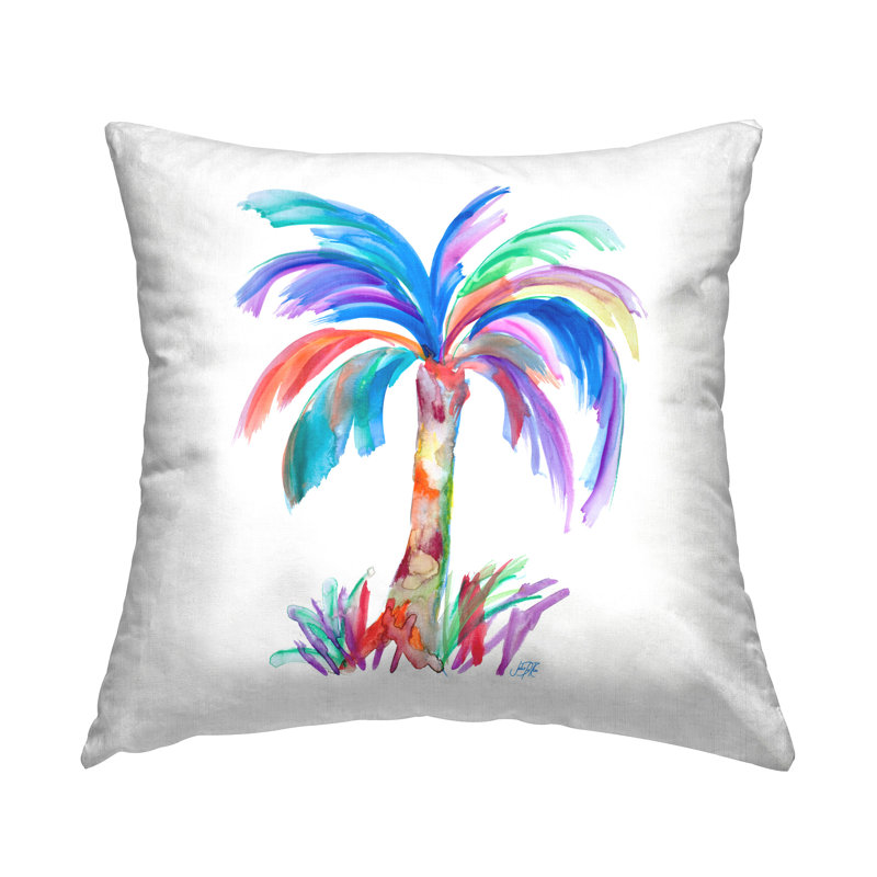 Design de coussin décoratif imprimé "Bold Palm Tree" par Julie DeRice