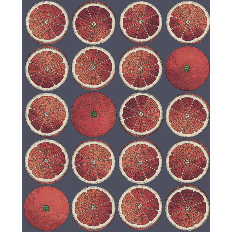 Fornasetti Senza Tempo Geometric Wallpaper Roll, Blood Orange/Ink