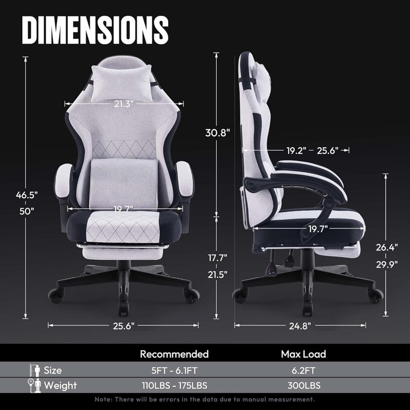 Gaming Chair Fabric With Pocket Spring Cushion