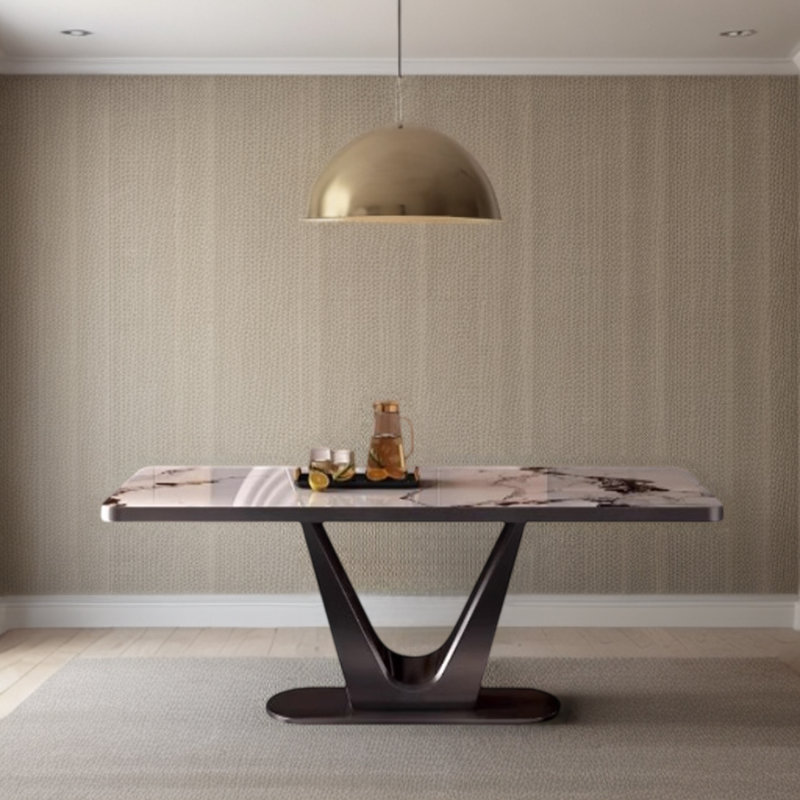 Angelian Metal Base Dining Table, 31.5" W x 63" L