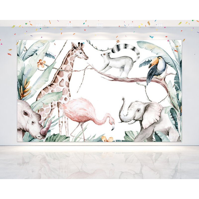 5x3FT Safari Animals Backdrop for Baby Shower Party Decoration