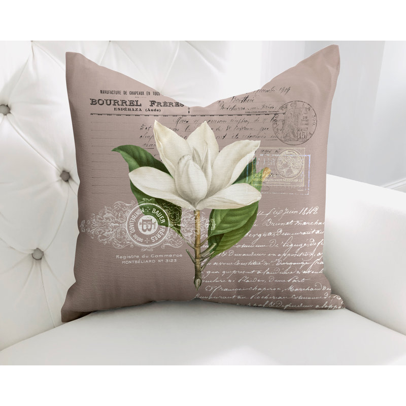  Housse de coussin en coton Aurelie, L 15 po x H 15 po, Taupe
