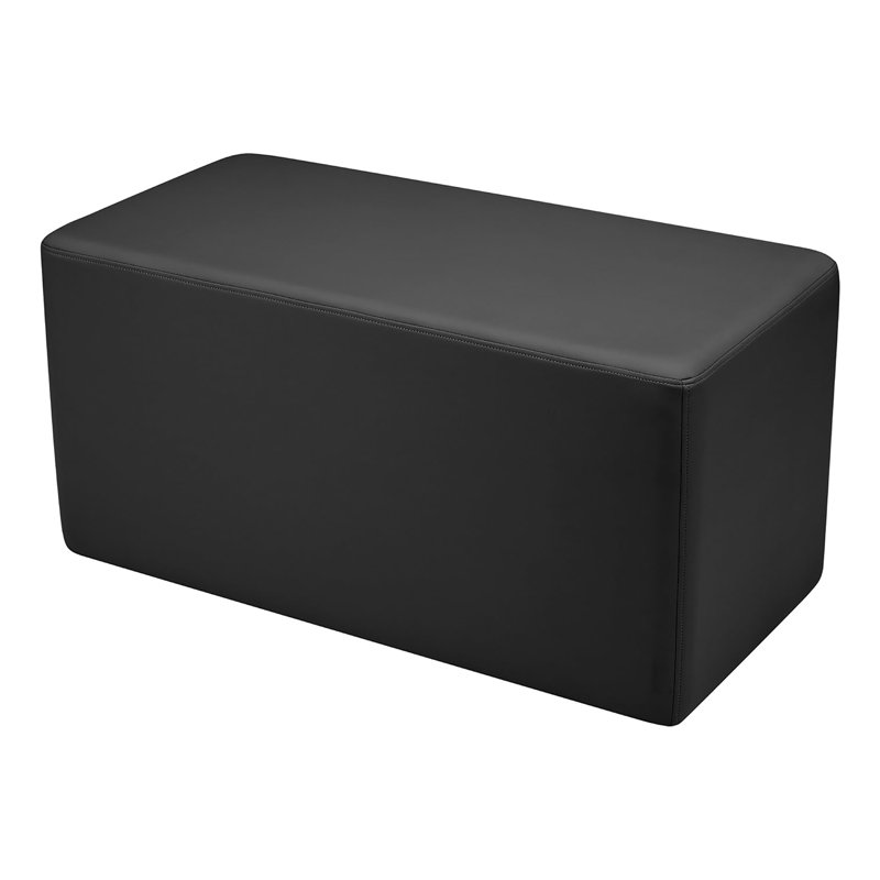 Pro Series Upholstered Rectangle Ottoman 18" Height, Black