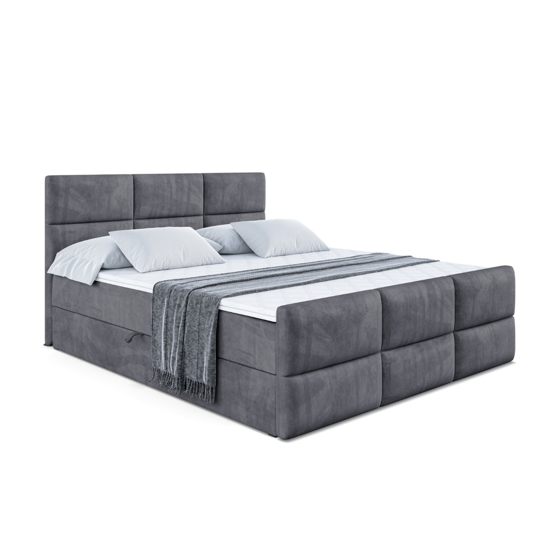 Boxspringbett mit Bettkasten und Topper