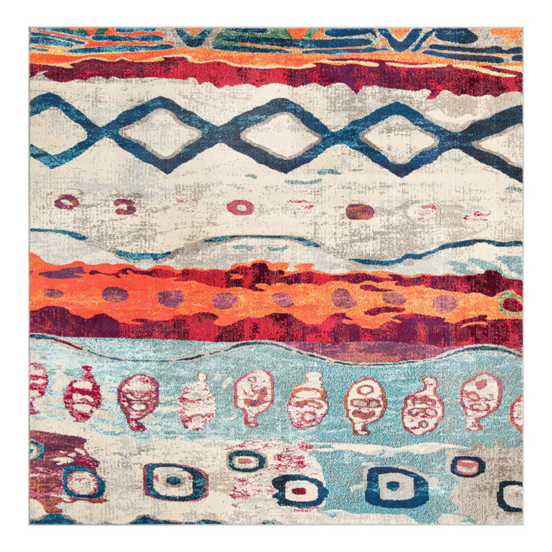 Washable Indoor Rug, Square 7'10"