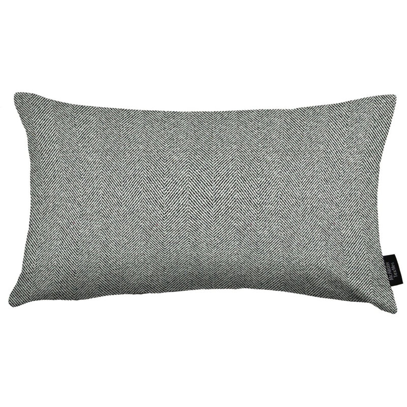 Herringbone Rectangular Cushion Cover, Dark Charcoal Grey, 30 x 50cm