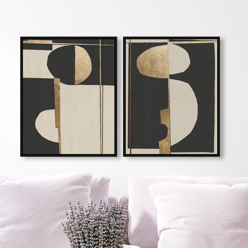 Balance Set Set by Oliver Gal, 17"H x 21"W, Black Floater Frame