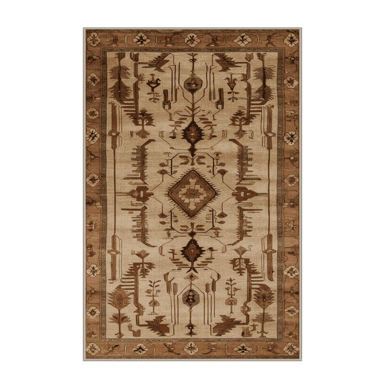 Tapis beige lavable à la machine, Rectangle 2 pi x 3 pi