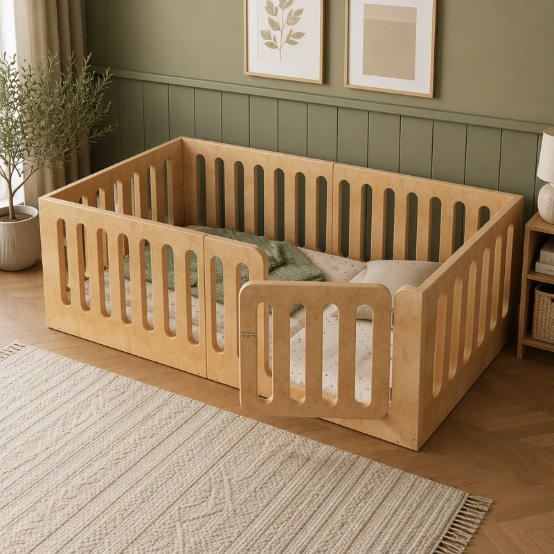 Solid Wood Standard Bed, Twin, Natural
