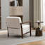 Chaise de rangement, fauteuil d'appoint moderne Mid-Century avec structure en bois, chaises de salon rembourrées avec coussin de taille, fauteuil de lecture pour véranda de chambre à coucher