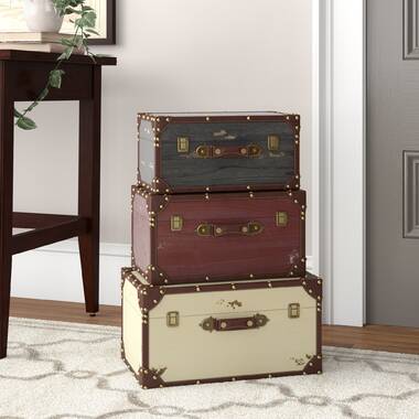 Vintage Luggage Steamer Trunk Case Chest Travelling Wardrobe 