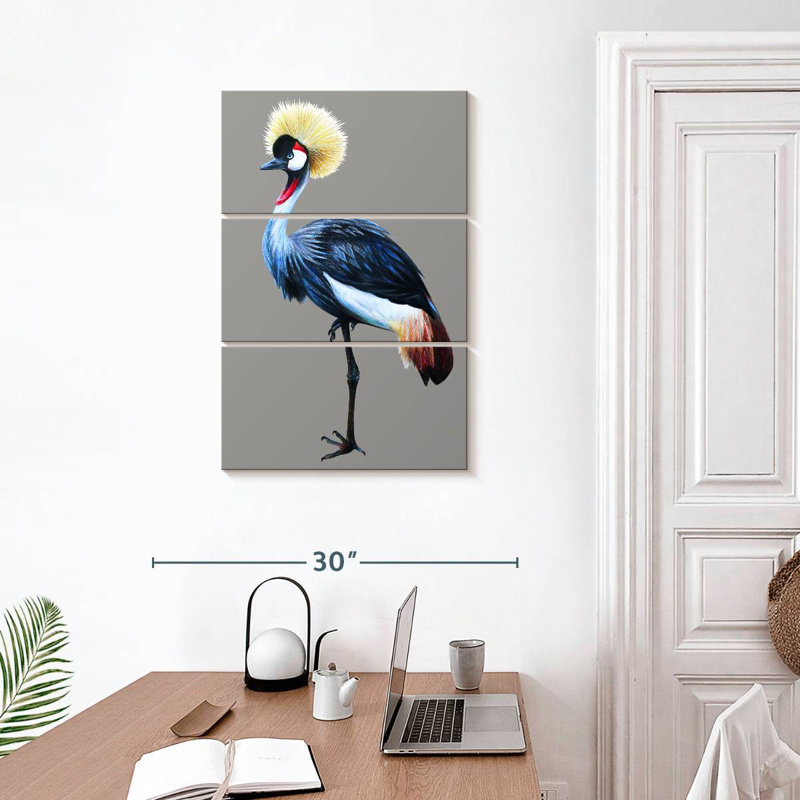 Brampt Crane With Grey Crown, 32" H x 20" W